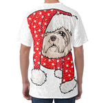 Santa Shih Tzu Print Men's Velvet T-Shirt