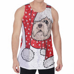 Santa Shih Tzu Print Men's Velvet Tank Top