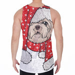 Santa Shih Tzu Print Men's Velvet Tank Top