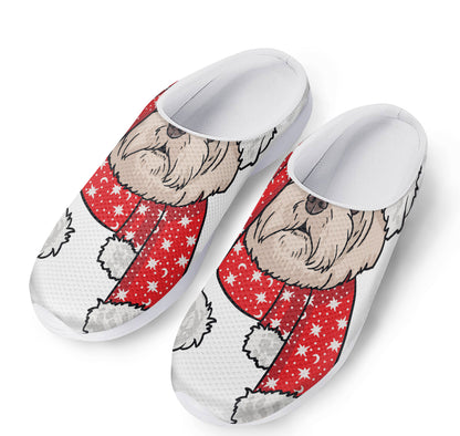 Santa Shih Tzu Print Mesh Casual Shoes