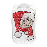 Santa Shih Tzu Print Mesh Laundry Hamper