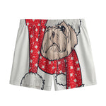Santa Shih Tzu Print Mesh Shorts
