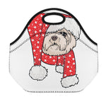 Santa Shih Tzu Print Neoprene Lunch Bag