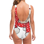 Santa Shih Tzu Print One Piece Swimsuit