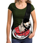Santa Shih Tzu Print Pet Sling Carrier