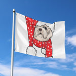 Santa Shih Tzu Print Polyester Flag