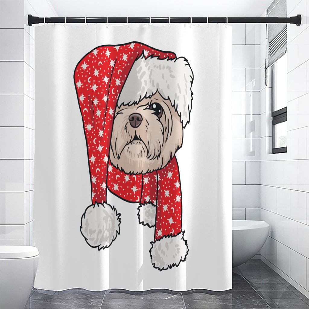 Santa Shih Tzu Print Premium Shower Curtain