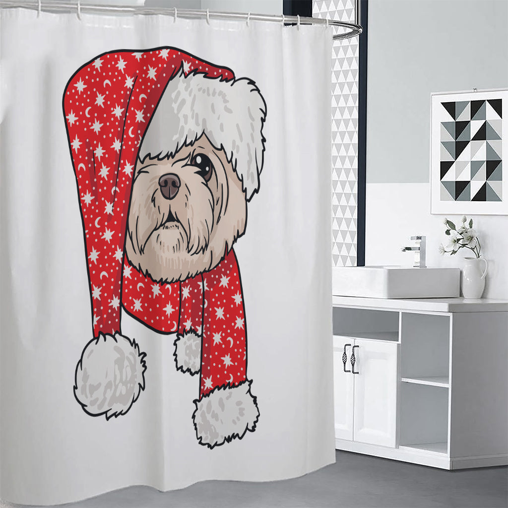 Santa Shih Tzu Print Premium Shower Curtain