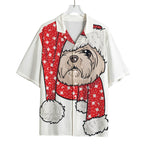 Santa Shih Tzu Print Rayon Hawaiian Shirt
