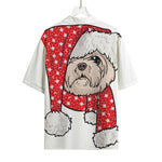 Santa Shih Tzu Print Rayon Hawaiian Shirt