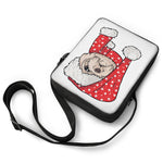 Santa Shih Tzu Print Rectangular Crossbody Bag