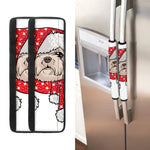 Santa Shih Tzu Print Refrigerator Handle Covers
