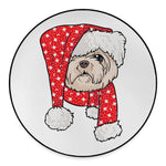 Santa Shih Tzu Print Round Floor Mat