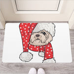 Santa Shih Tzu Print Rubber Doormat