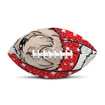 Santa Shih Tzu Print Rugby Ball