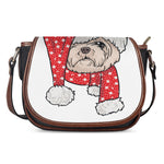 Santa Shih Tzu Print Saddle Bag