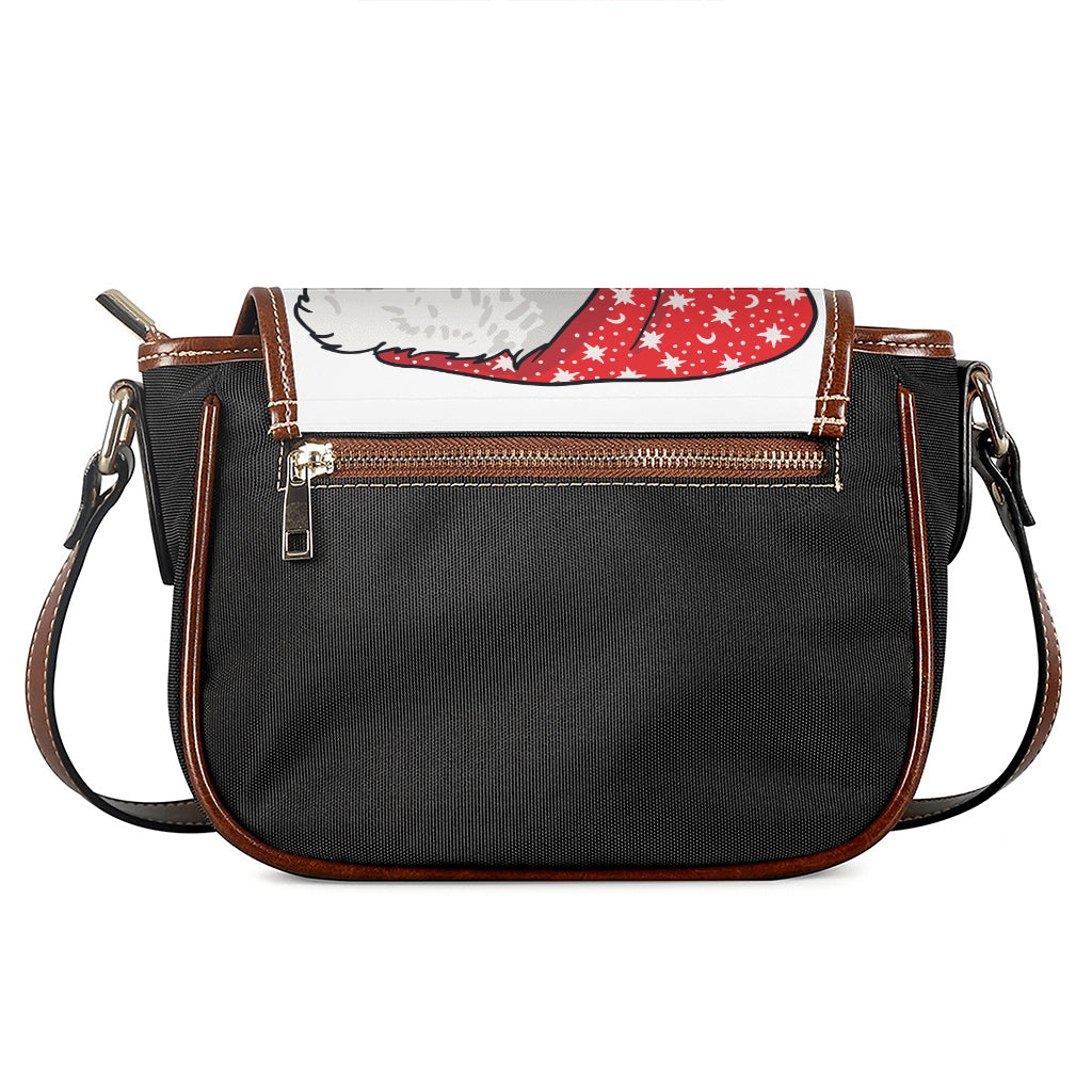Santa Shih Tzu Print Saddle Bag
