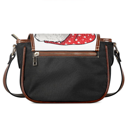 Santa Shih Tzu Print Saddle Bag