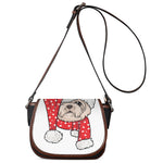 Santa Shih Tzu Print Saddle Bag