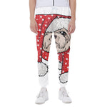Santa Shih Tzu Print Scuba Joggers