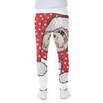 Santa Shih Tzu Print Scuba Joggers