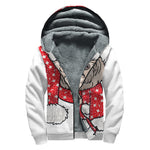 Santa Shih Tzu Print Sherpa Lined Zip Up Hoodie