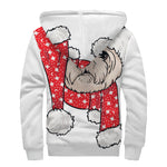 Santa Shih Tzu Print Sherpa Lined Zip Up Hoodie