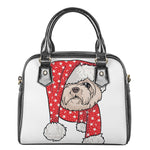 Santa Shih Tzu Print Shoulder Handbag