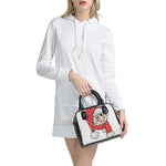Santa Shih Tzu Print Shoulder Handbag
