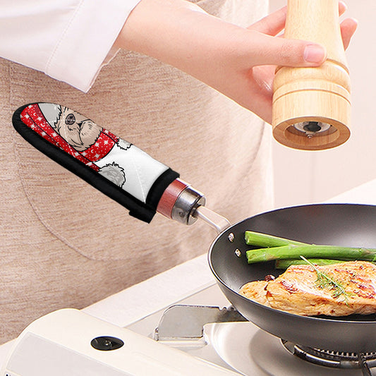 Santa Shih Tzu Print Skillet Handle Cover