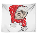 Santa Shih Tzu Print Tapestry