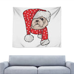 Santa Shih Tzu Print Tapestry
