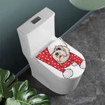 Santa Shih Tzu Print Toilet Lid Cover
