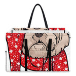 Santa Shih Tzu Print Utility Tote Bag
