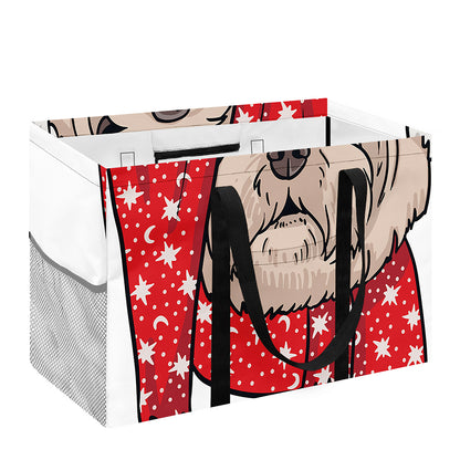 Santa Shih Tzu Print Utility Tote Bag