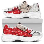 Santa Shih Tzu Print White Chunky Shoes
