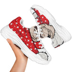 Santa Shih Tzu Print White Chunky Shoes