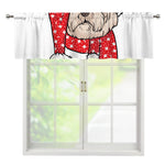 Santa Shih Tzu Print Window Valance