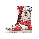 Santa Shih Tzu Print Winter Boots