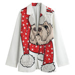 Santa Shih Tzu Print Women's Blazer