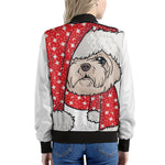 Santa Shih Tzu Print Women's Bomber Jacket