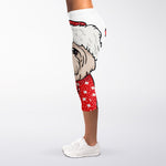 Santa Shih Tzu Print Women's Capri Leggings