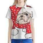 Santa Shih Tzu Print Women's Polo Shirt