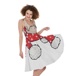 Santa Shih Tzu Print Women's Sleeveless Dress