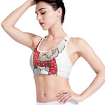 Santa Shih Tzu Print Women's Sports Bra