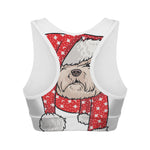 Santa Shih Tzu Print Women's Sports Bra