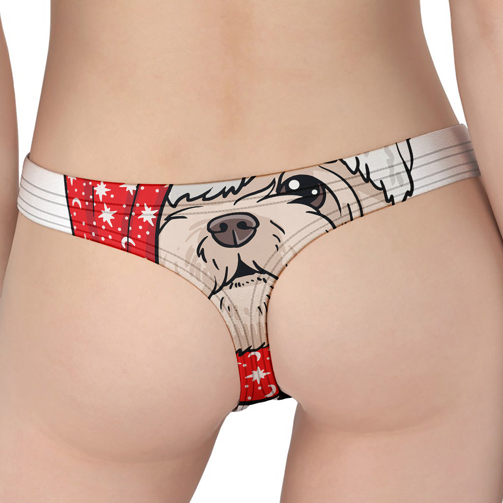 Santa Shih Tzu Print Women's Thong