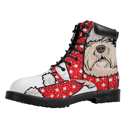 Santa Shih Tzu Print Work Boots