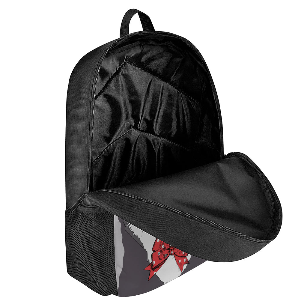 Santa Siberian Husky Print 17 Inch Backpack