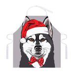 Santa Siberian Husky Print Adjustable Apron